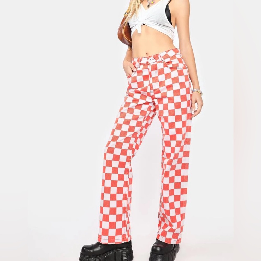 Ragged Priest Checkered Denim Jeans